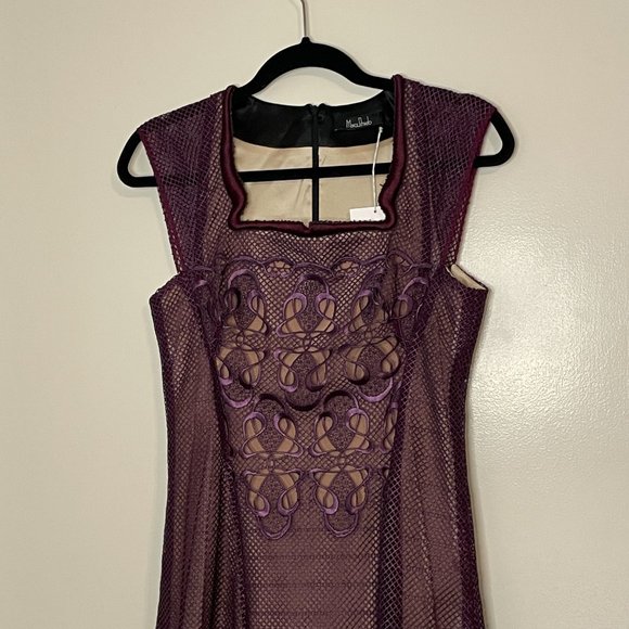 Marios Schwab Guipure Lace and Satin Dress w/ Nude Illusion Lining - Picture 4 of 12